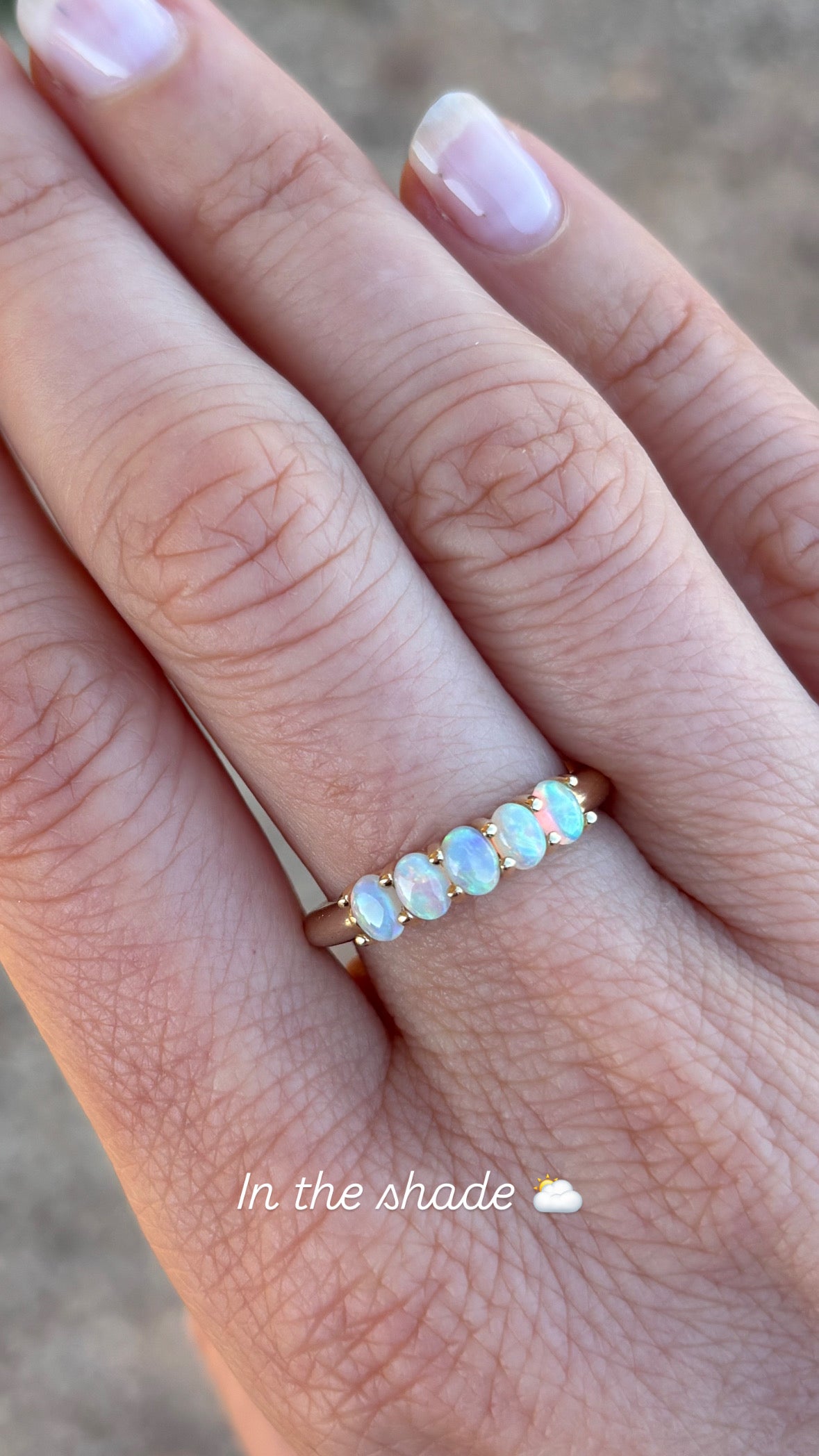 Opal Sherbet Ring - 14k Size 7, O