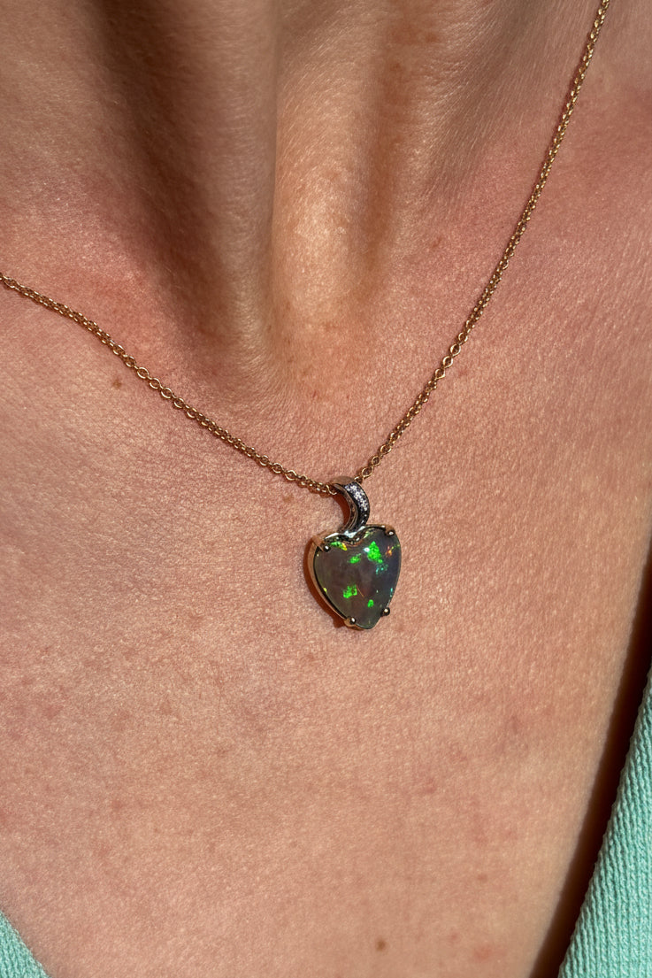 Aurora Heart Pendant - 14k