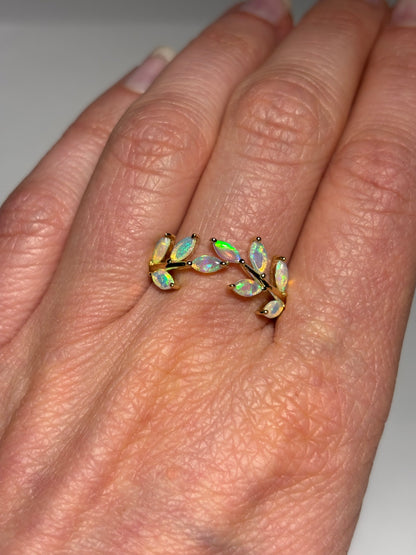 Opal Vine Ring - 9k, Size 8, Q