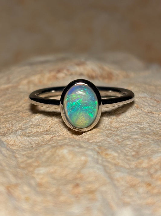 Ocean Swirl Ring - Sterling Silver, size 5, K