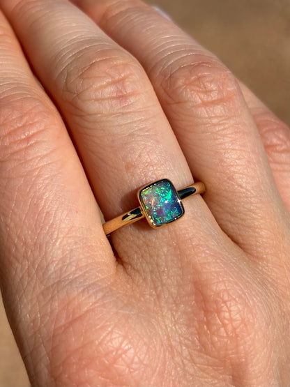 Aqua Prism Ring - 9k Size 6.75, N