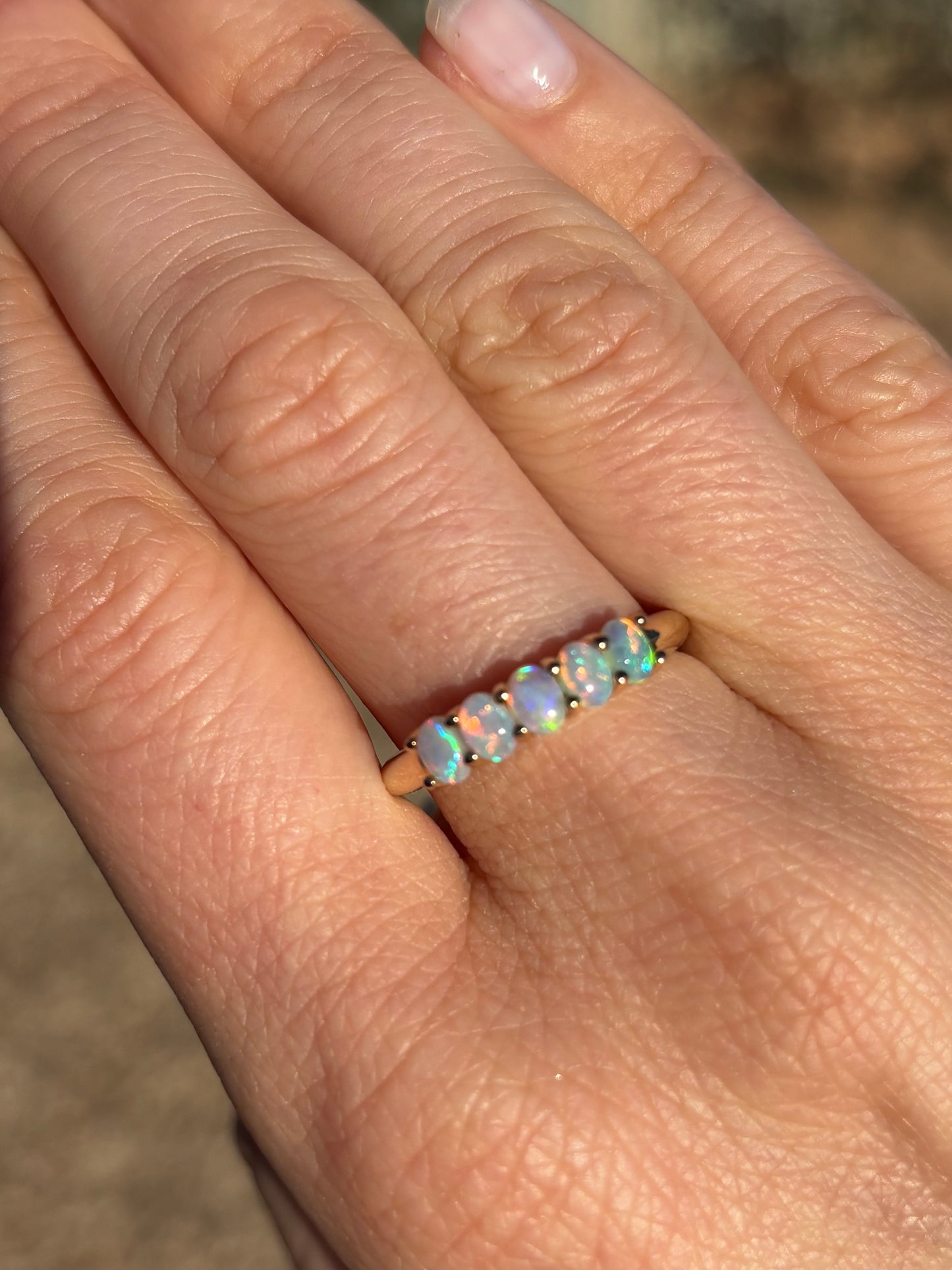 Opal Sherbet Ring - 14k Size 7, O