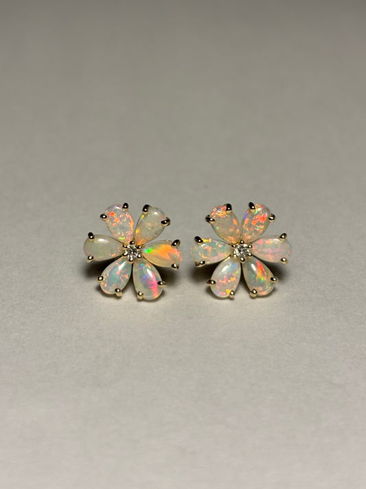 Pink Petunia Earrings - 9k