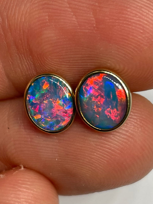 9k Stud Doublet Earrings