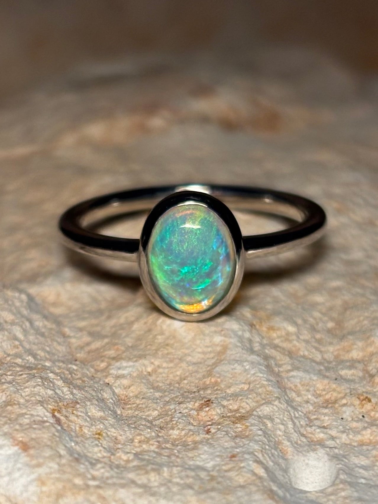 Ocean Swirl Ring - Sterling Silver, size 5, K