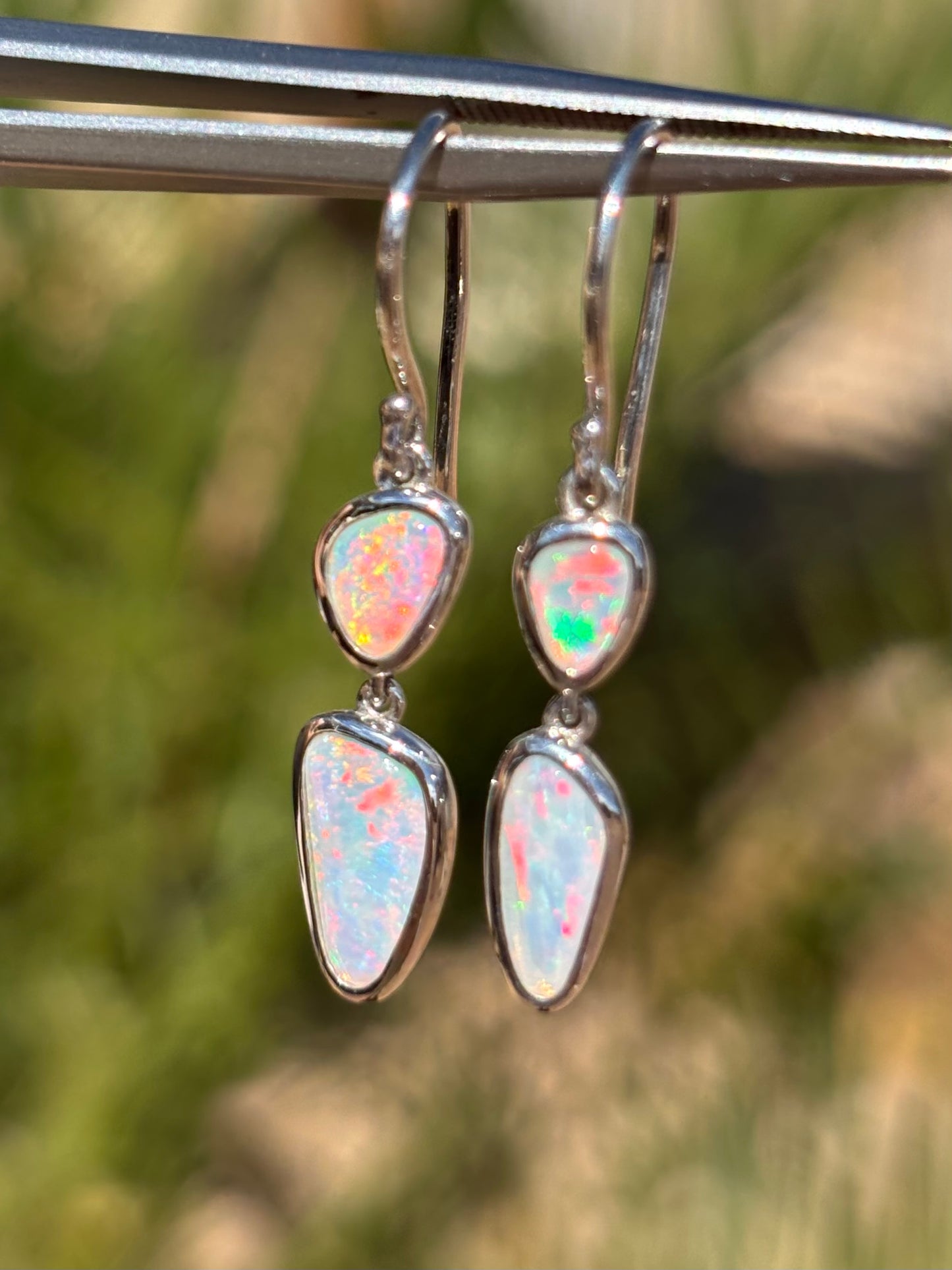 Mismatch Opal Dangles -  Sterling Silver
