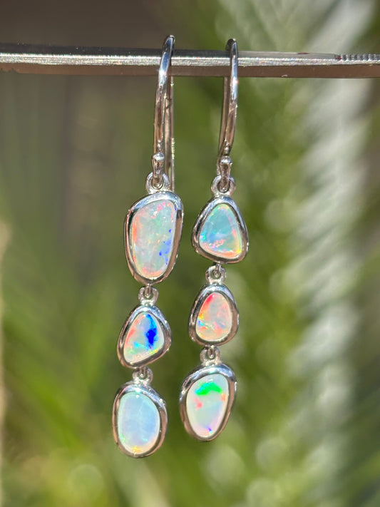 Mismatch Opal Dangles -  Sterling Silver