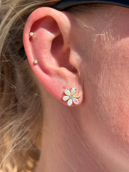 Pink Petunia Earrings - 9k