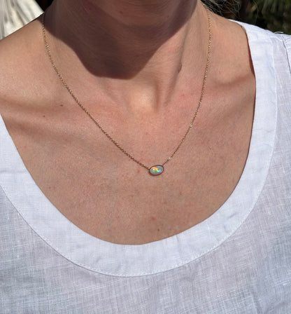 Rolling Rainbow Necklace - 9k