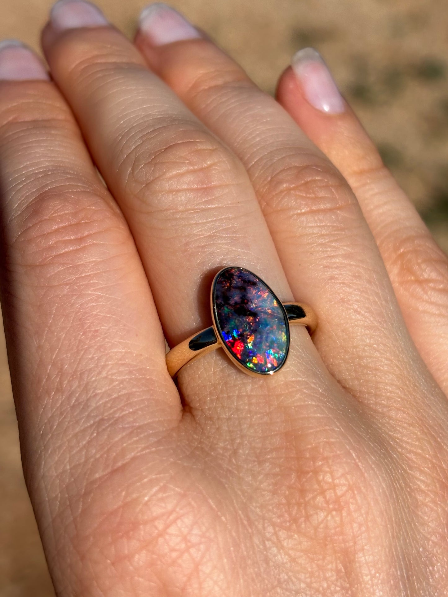 Firestone Ring - 14K Size 8, Q