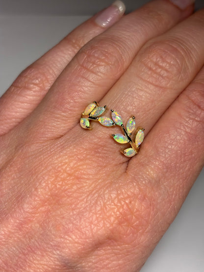 Opal Vine Ring - 9k, Size 6, M