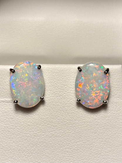 White Confetti Studs -  Sterling Silver