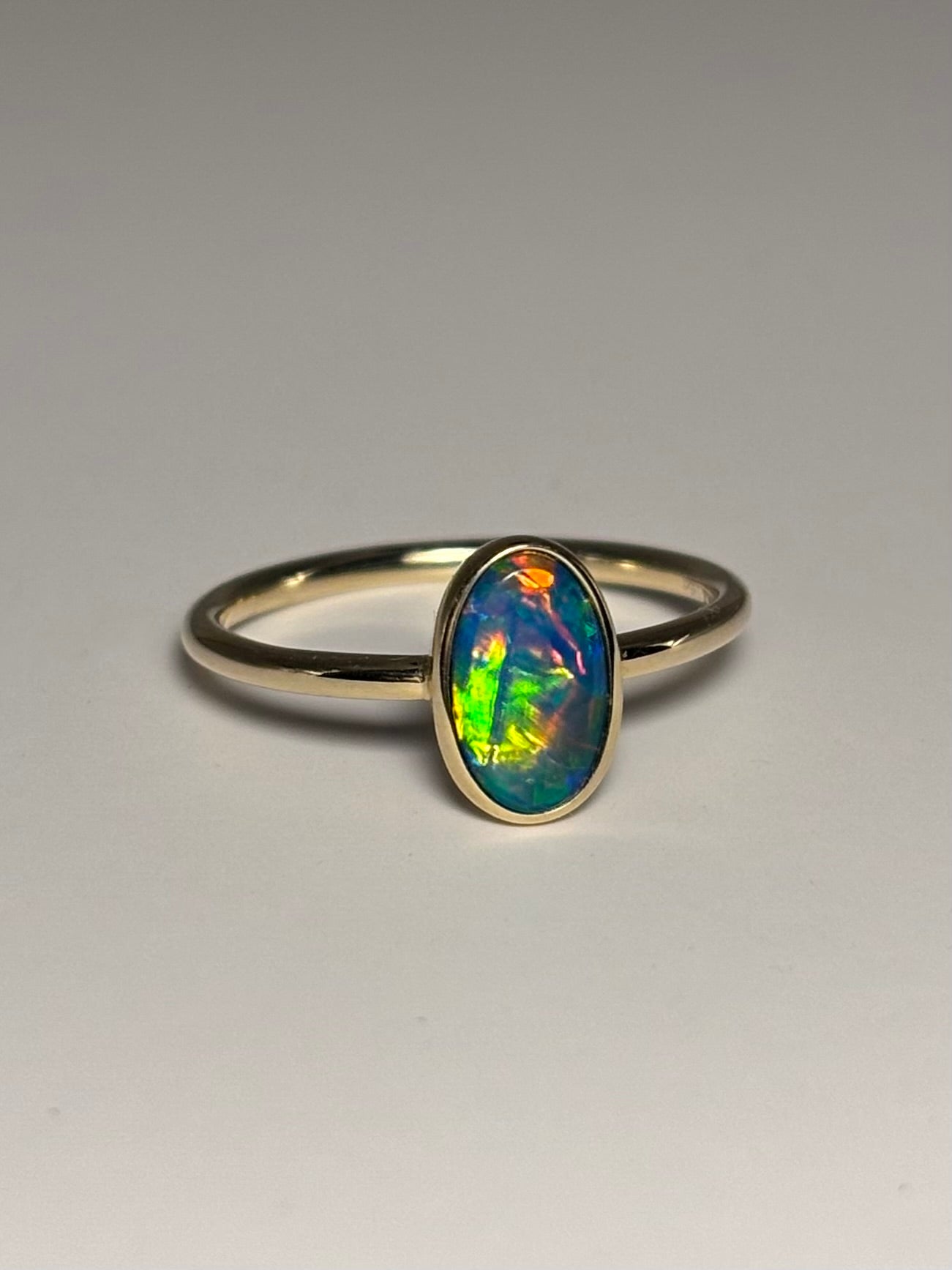 Eclipse Doublet - 9k gold ring, size 5.5, K