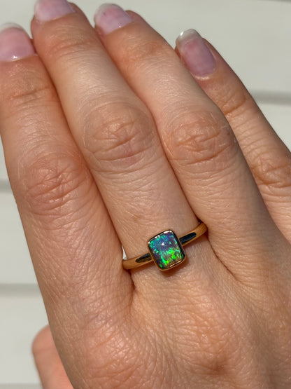 Aqua Prism Ring - 9k Size 6.75, N