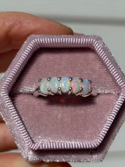 Multi-Stone ♡ Ring - Sterling Silver, Size 8.25, Q