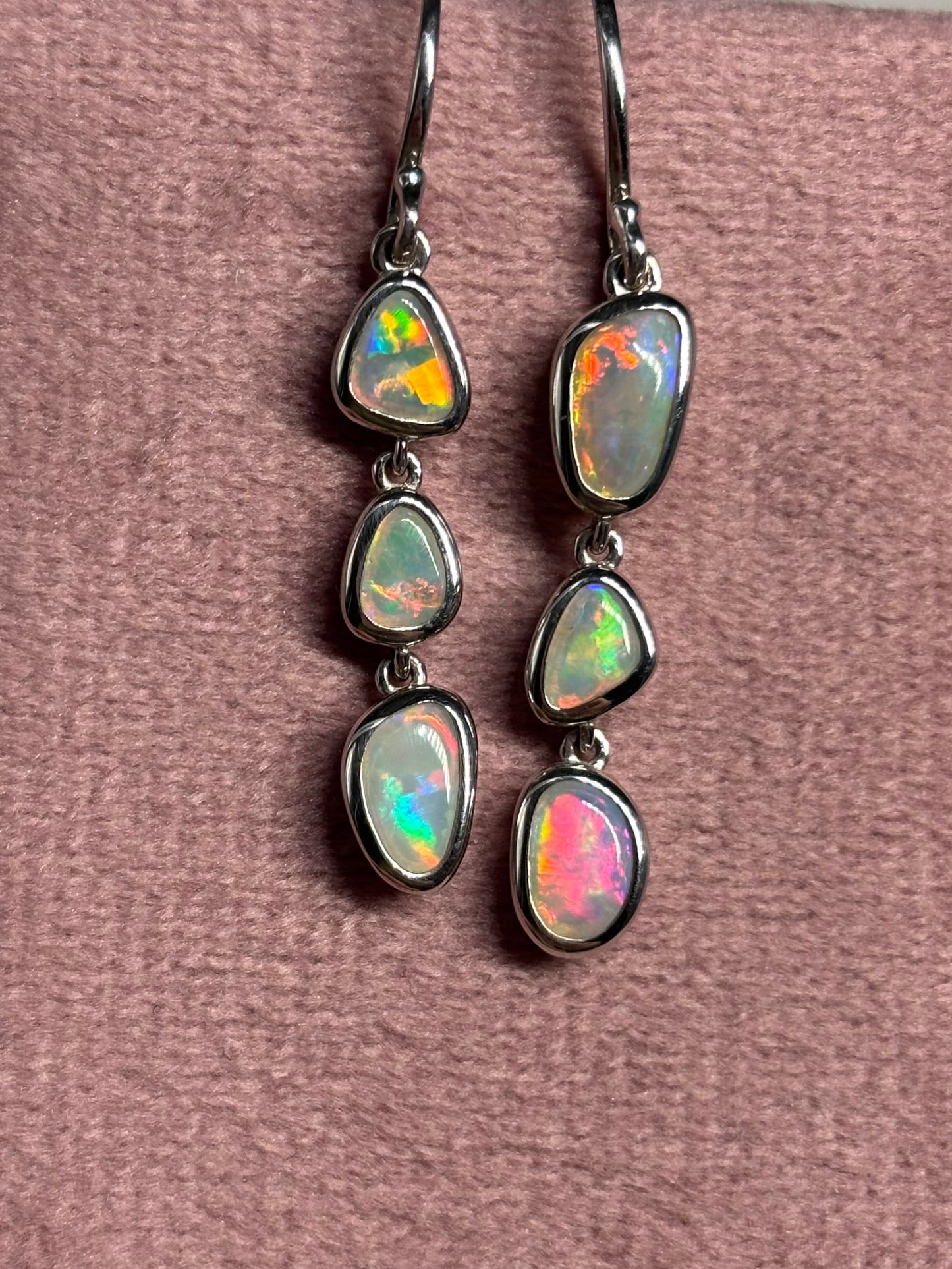 Mismatch Opal Dangles -  Sterling Silver
