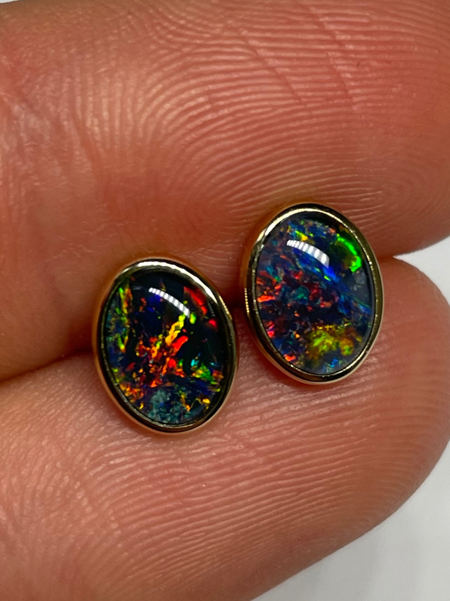 9k Stud Triplet Earrings