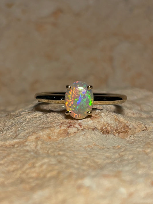 Luminous Opal Ring - 9k, Size 5, K