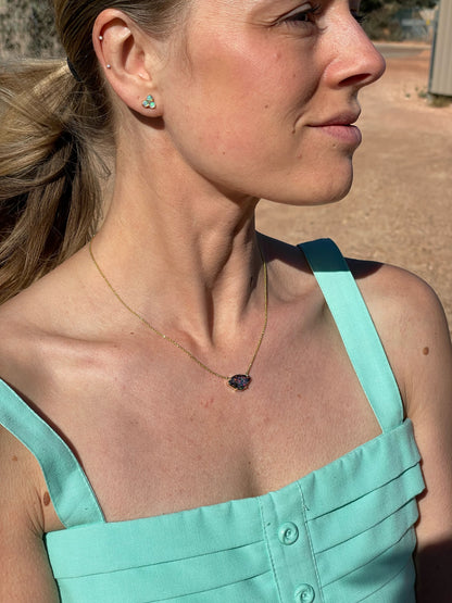 Crimson Rosella Necklace - 14k