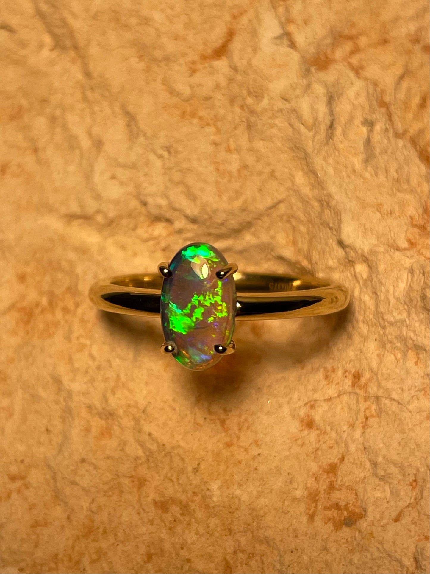 Nocturnal Glow - 9k gold ring, size 6.75, N