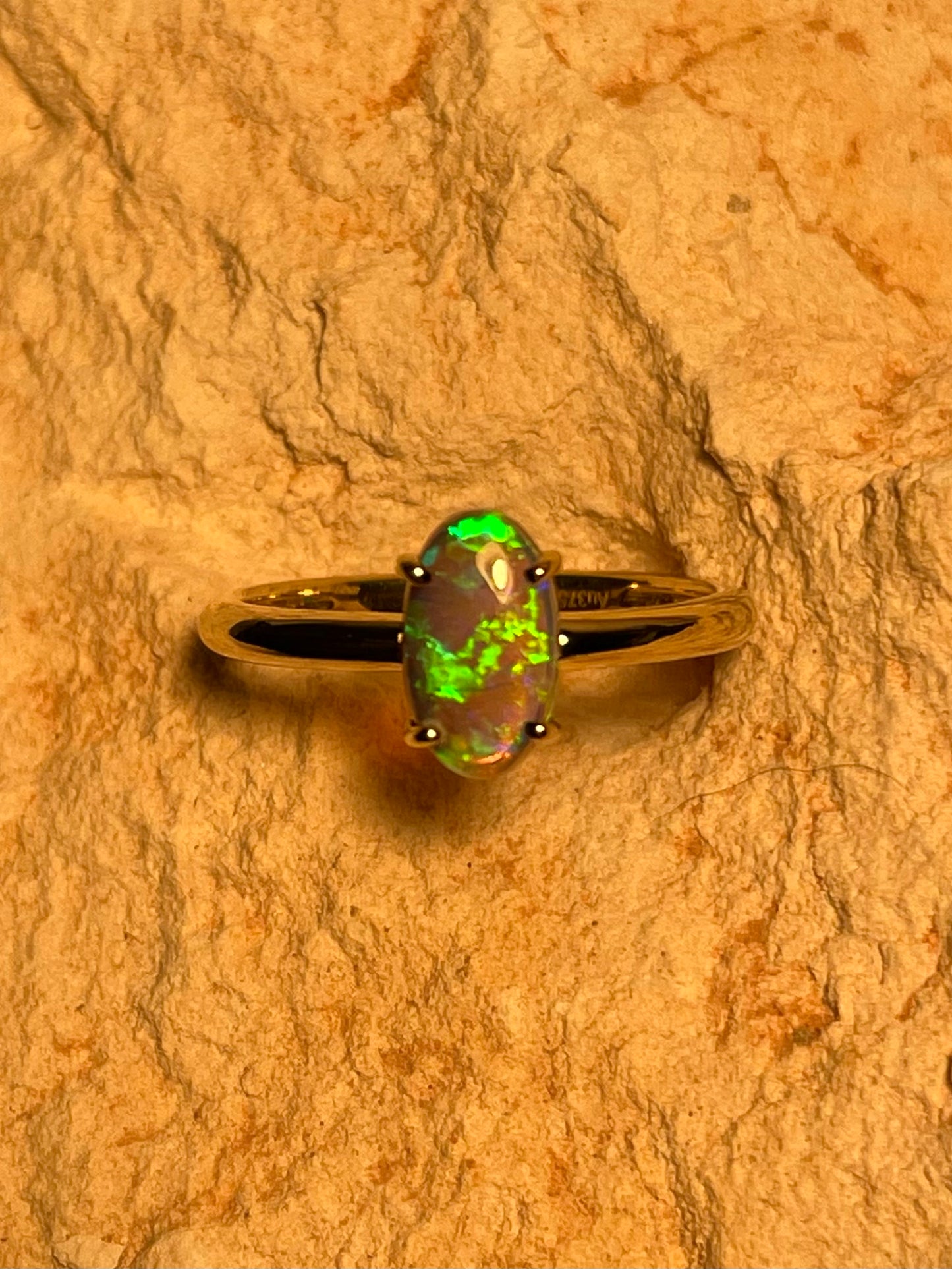 Nocturnal Glow - 9k gold ring, size 6.75, N