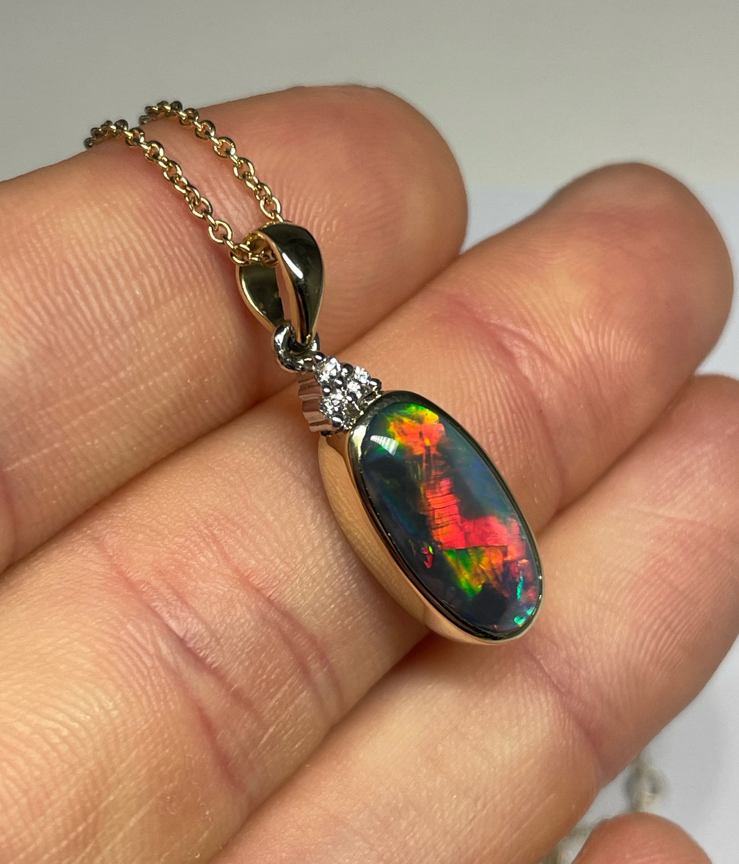 Crimson Flash Pendant - 14k