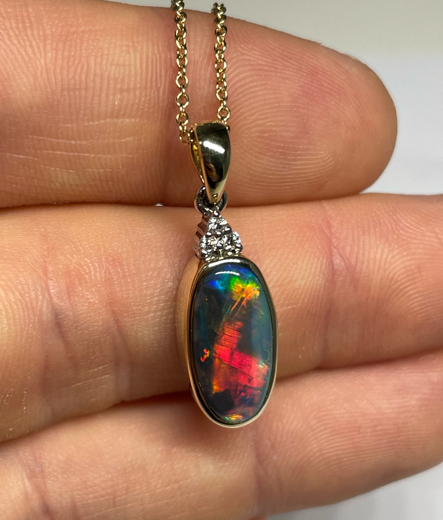 Crimson Flash Pendant - 14k