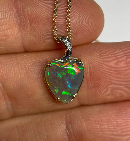 Aurora Heart Pendant - 14k