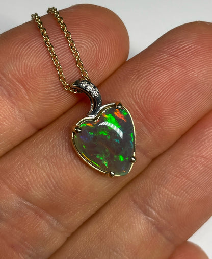 Aurora Heart Pendant - 14k