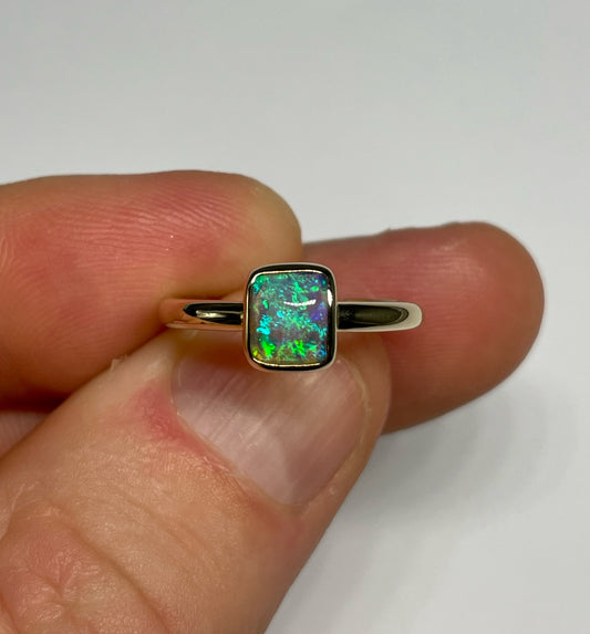 Aqua Prism Ring - 9k Size 6.75, N 1/2