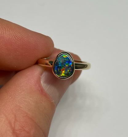 Peacock Ring - 14k Size 6, M