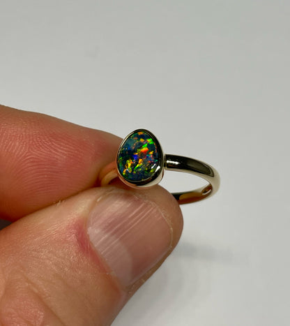 Peacock Ring - 14k Size 6, M