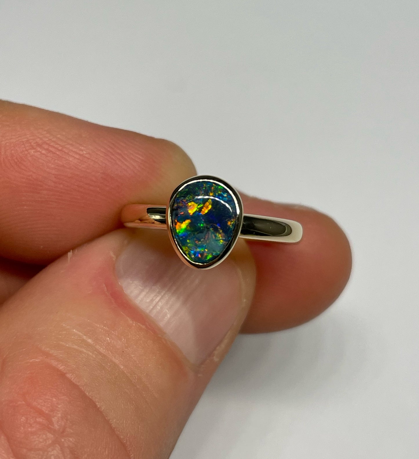 Peacock Ring - 14k Size 6, M