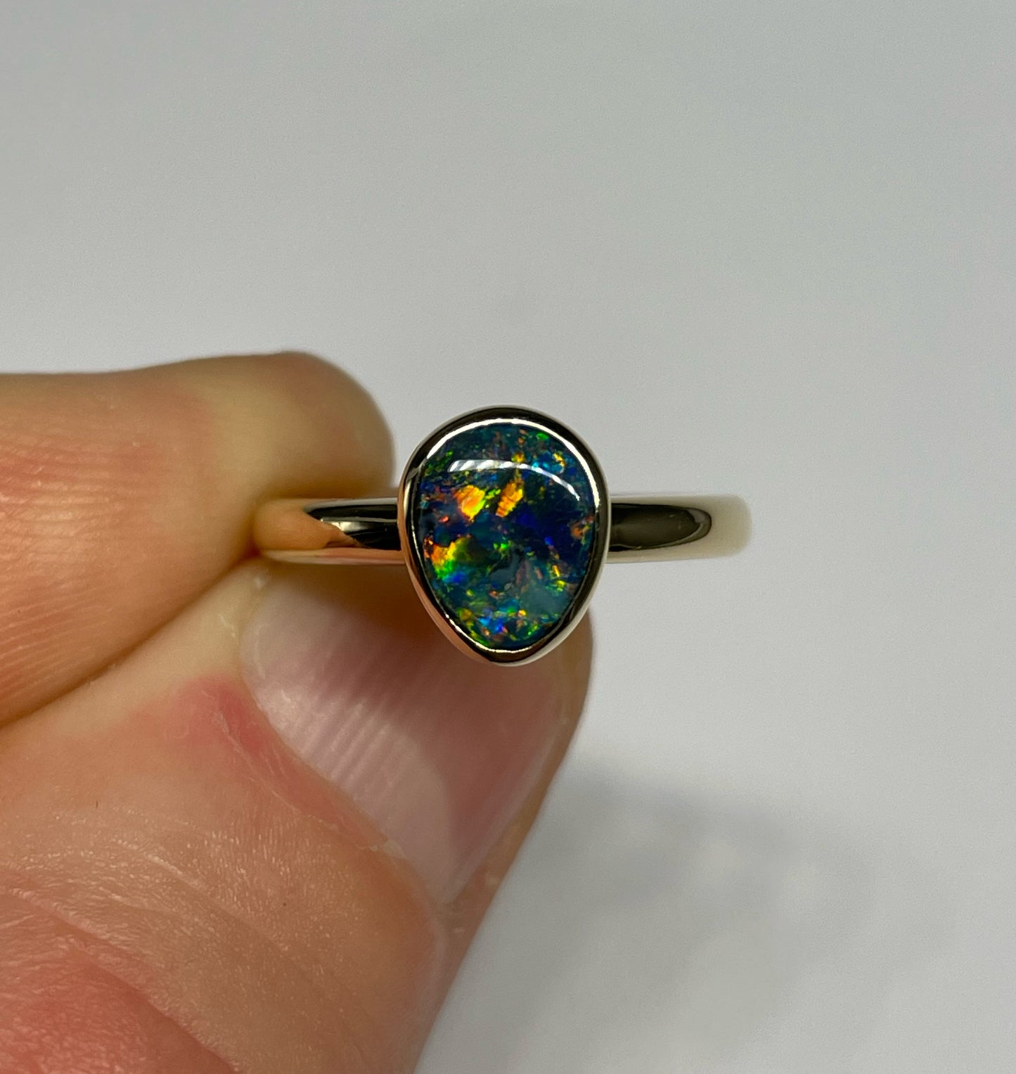 Peacock Ring - 14k Size 6, M