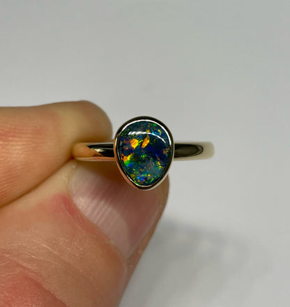 Peacock Ring - 14k Size 6, M