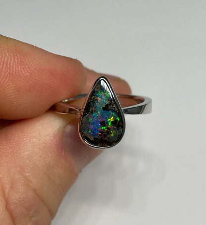 Internal Flame Ring - Sterling Silver, Size 7.75, P