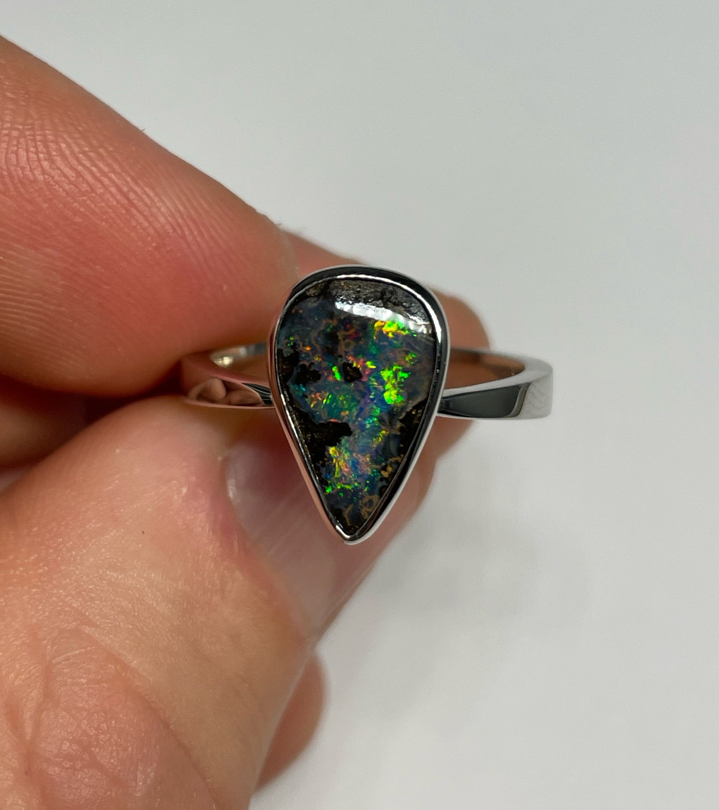 Internal Flame Ring - Sterling Silver, Size 7.75, P