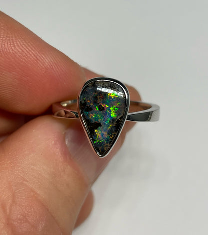 Internal Flame Ring - Sterling Silver, Size 7.75, P
