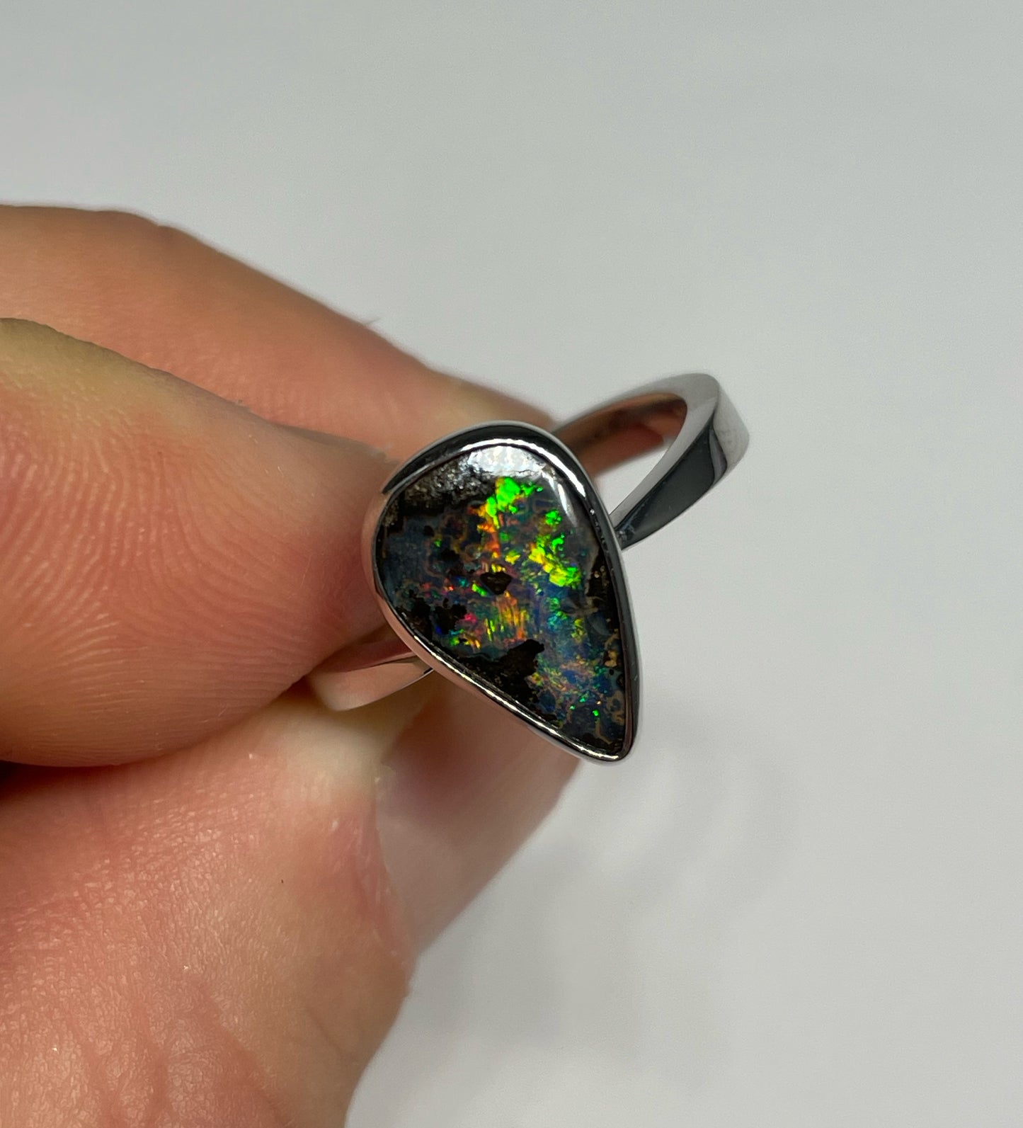 Internal Flame Ring - Sterling Silver, Size 7.75, P