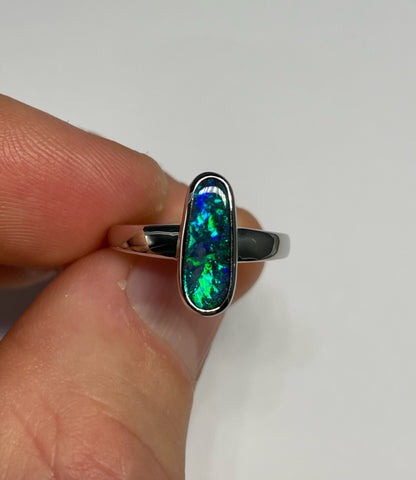 Boulder Blaze Ring - Sterling Silver, Size 5.25, K