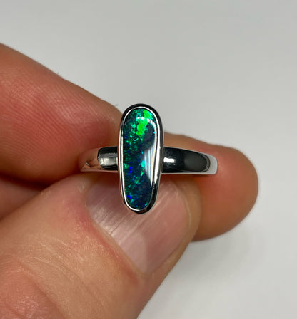 Boulder Blaze Ring - Sterling Silver, Size 5.25, K
