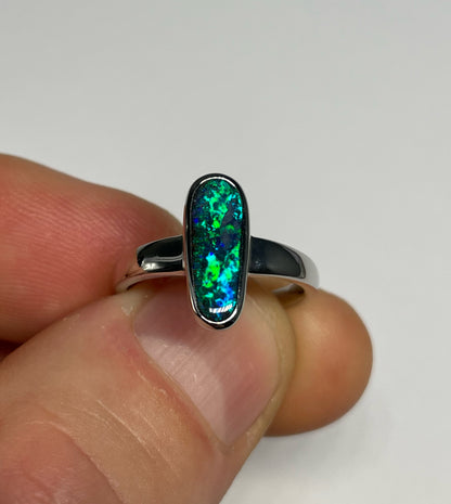 Boulder Blaze Ring - Sterling Silver, Size 5.25, K