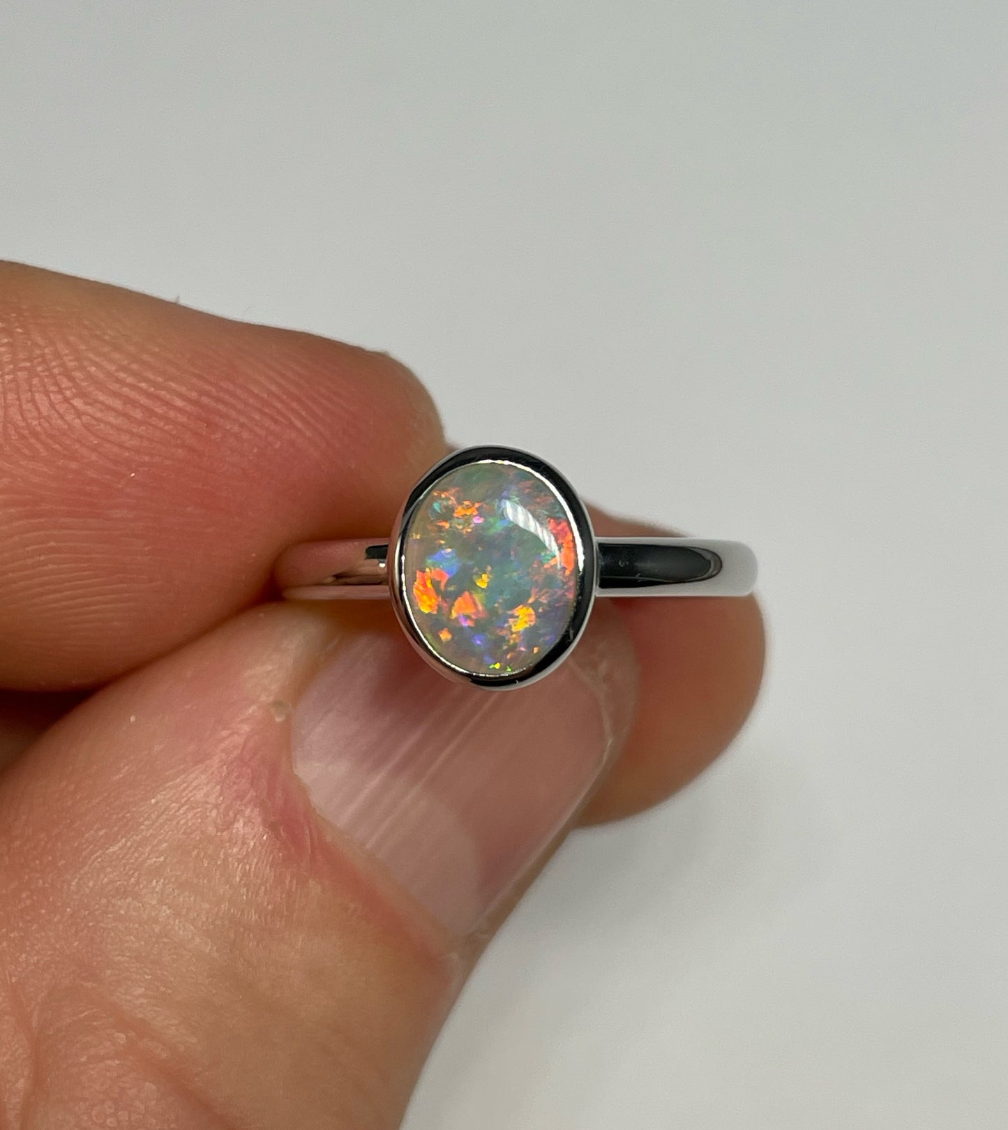 Iridescent Ring - Sterling Silver, Size 5.75, L