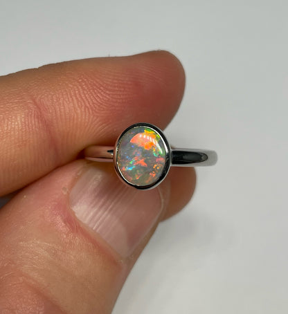 Iridescent Ring - Sterling Silver, Size 5.75, L