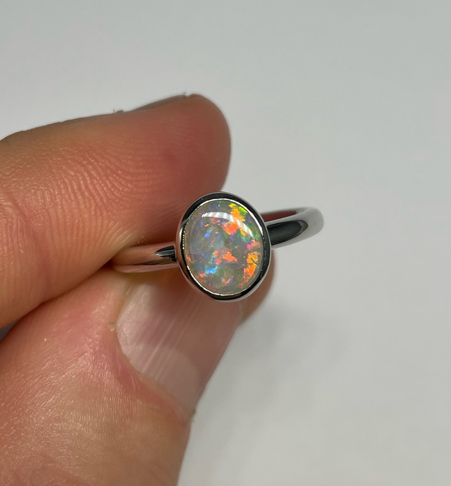 Iridescent Ring - Sterling Silver, Size 5.75, L