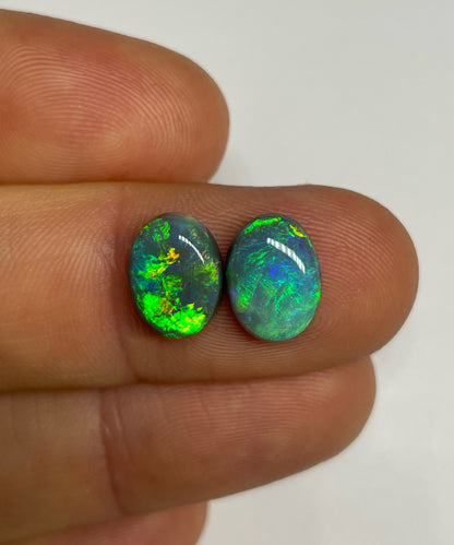 5.3ct Lightning Ridge Black Opal Pair