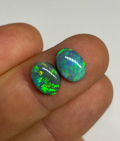 5.3ct Lightning Ridge Black Opal Pair