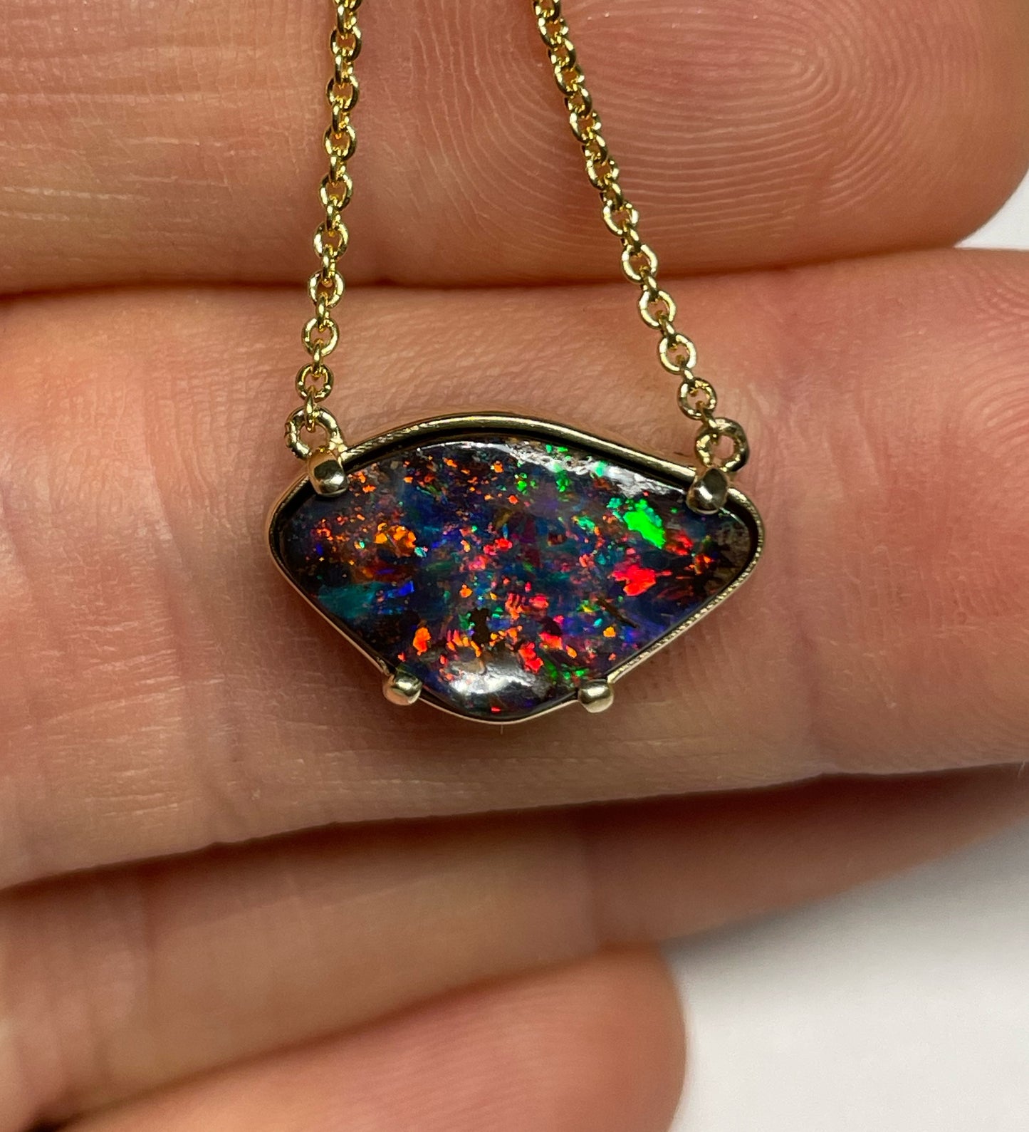 Crimson Rosella Necklace - 14k