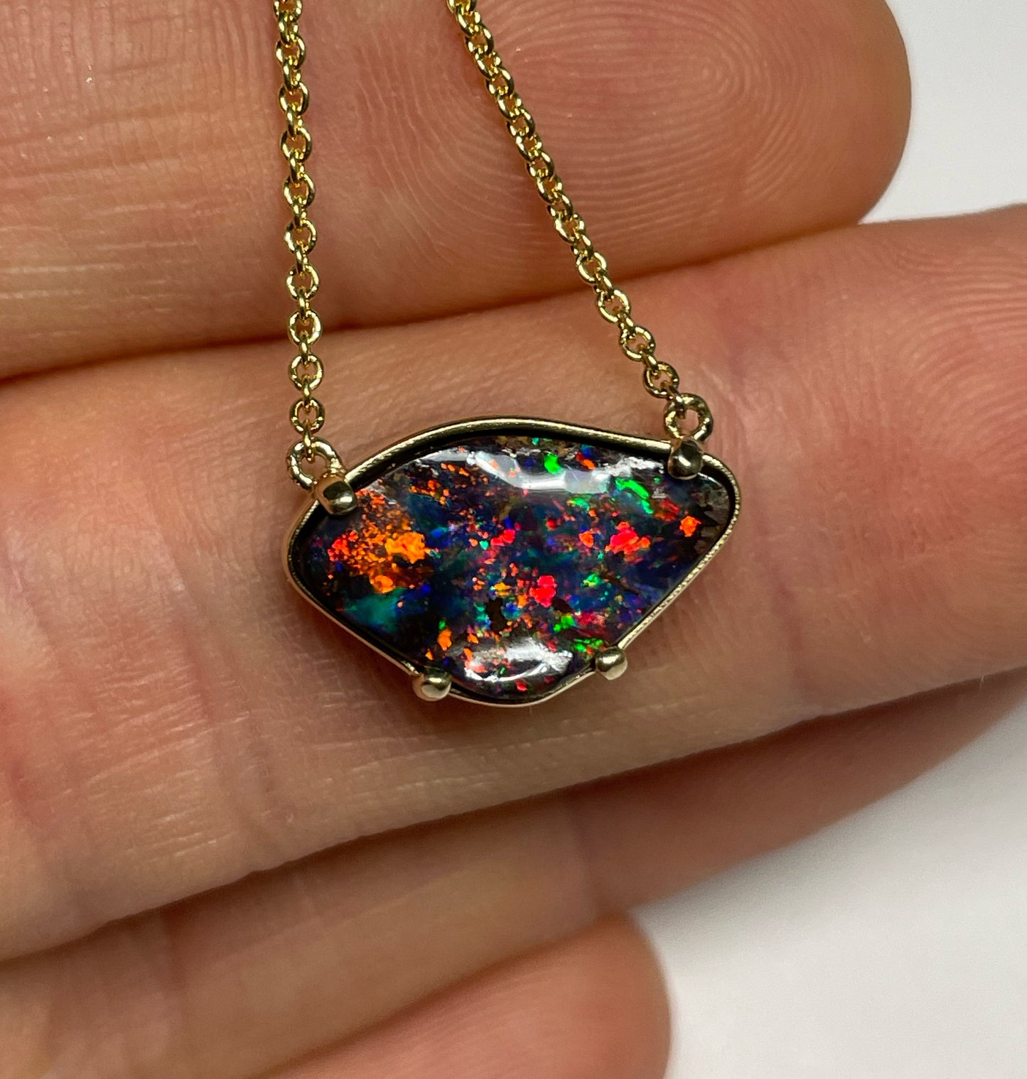 Crimson Rosella Necklace - 14k