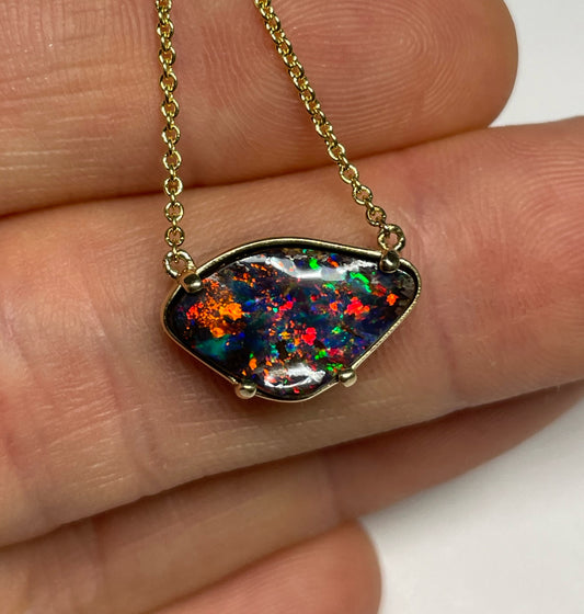 Crimson Rosella Necklace - 14k